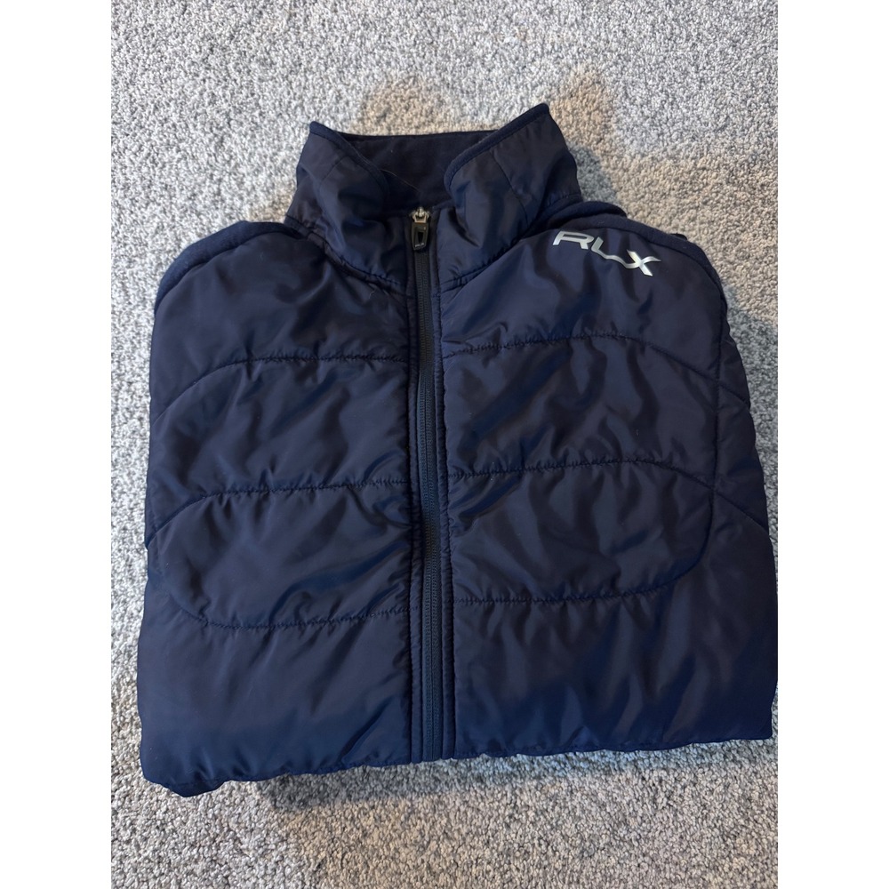RLX Ralph Lauren Mens Navy Hybrid Quilted Wool Full Zip Jacket RSM Classic Large